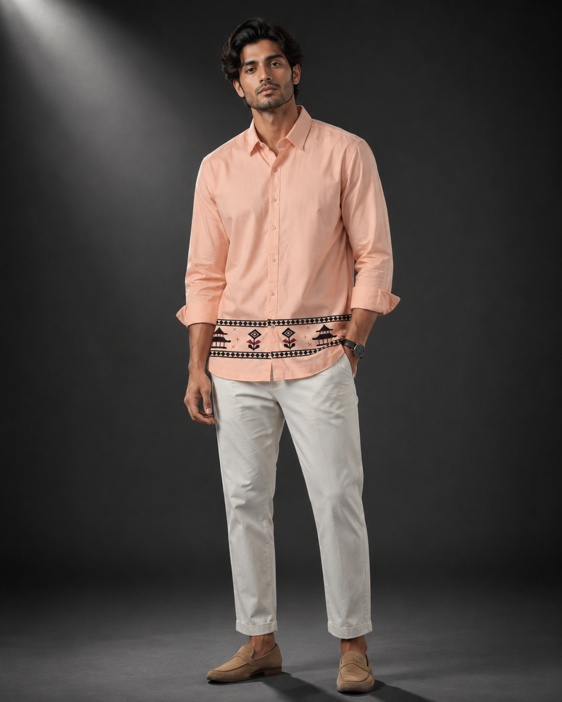 Blush Heritage Embroidered Full Sleeve Shirt