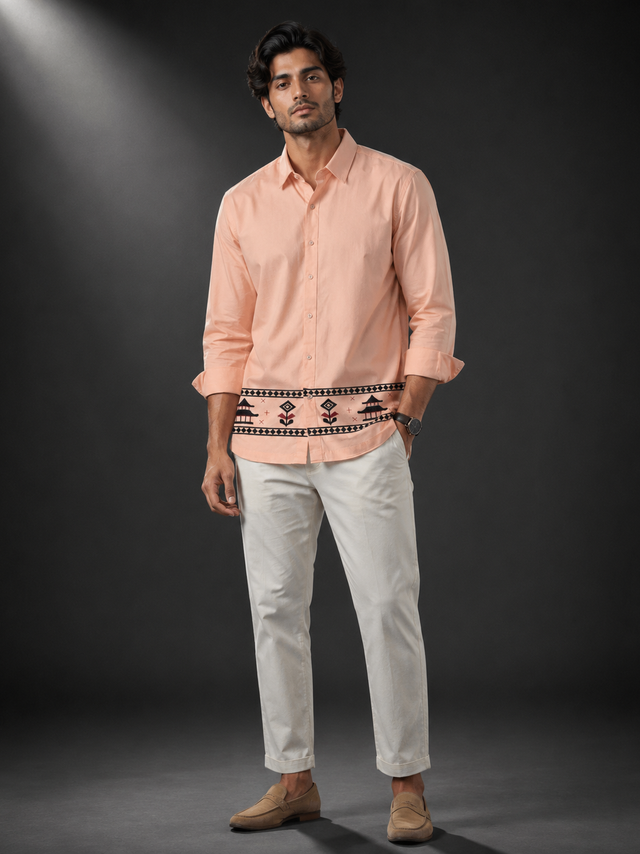 Blush Heritage Embroidered Full Sleeve Shirt