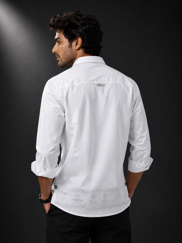 Ivory Heritage Embroidered Full Sleeve Shirt
