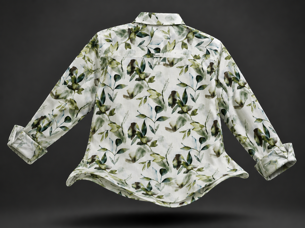 Botanical Breeze Printed Linen Full Sleeve Shirt