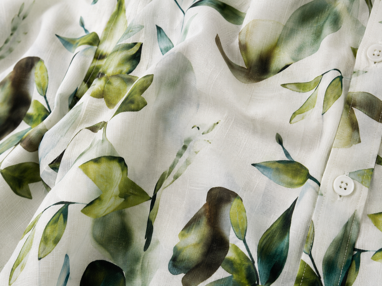 Botanical Breeze Printed Linen Full Sleeve Shirt