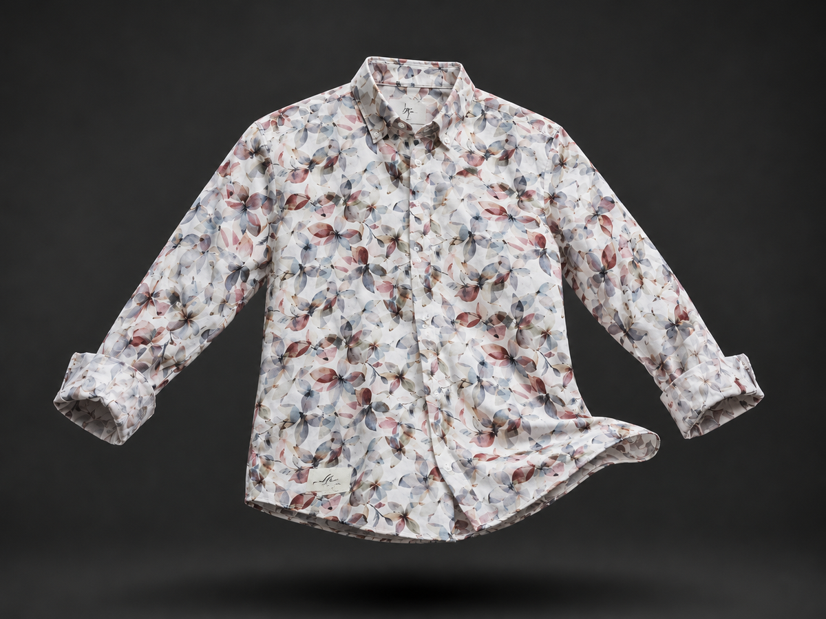 Pastel Bloom Printed Linen Full Sleeve Shirt