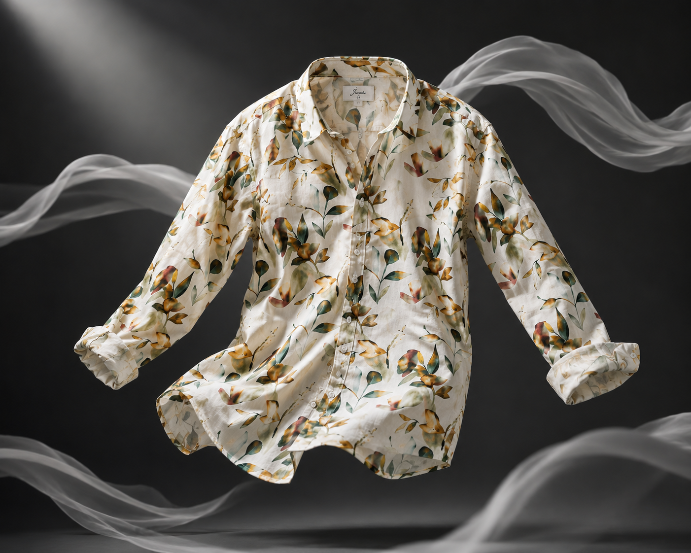 Autumn Meadow Printed Linen Full Sleeve Shirt