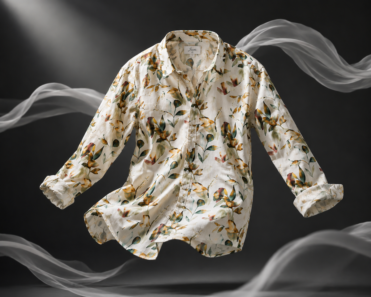 Autumn Meadow Printed Linen Full Sleeve Shirt
