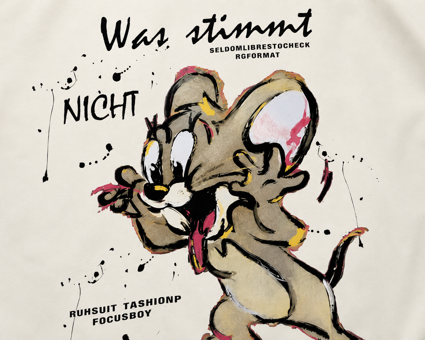 Mouse Sketch Cream Graphic Sweatshirt