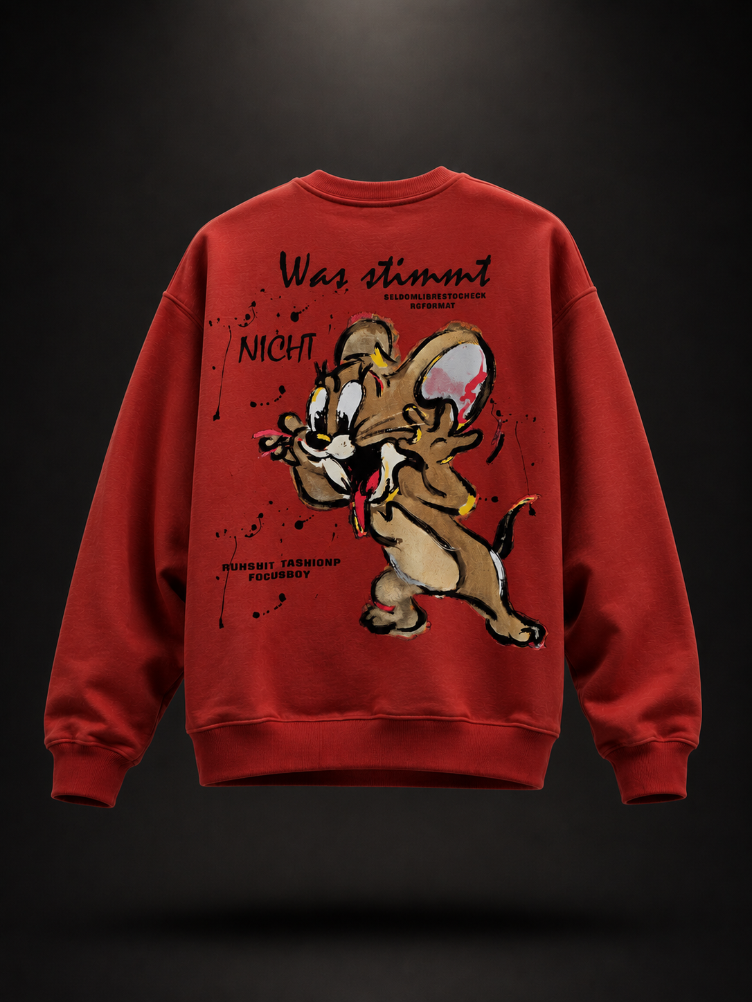 Mouse Sketch Cream Graphic Sweatshirt