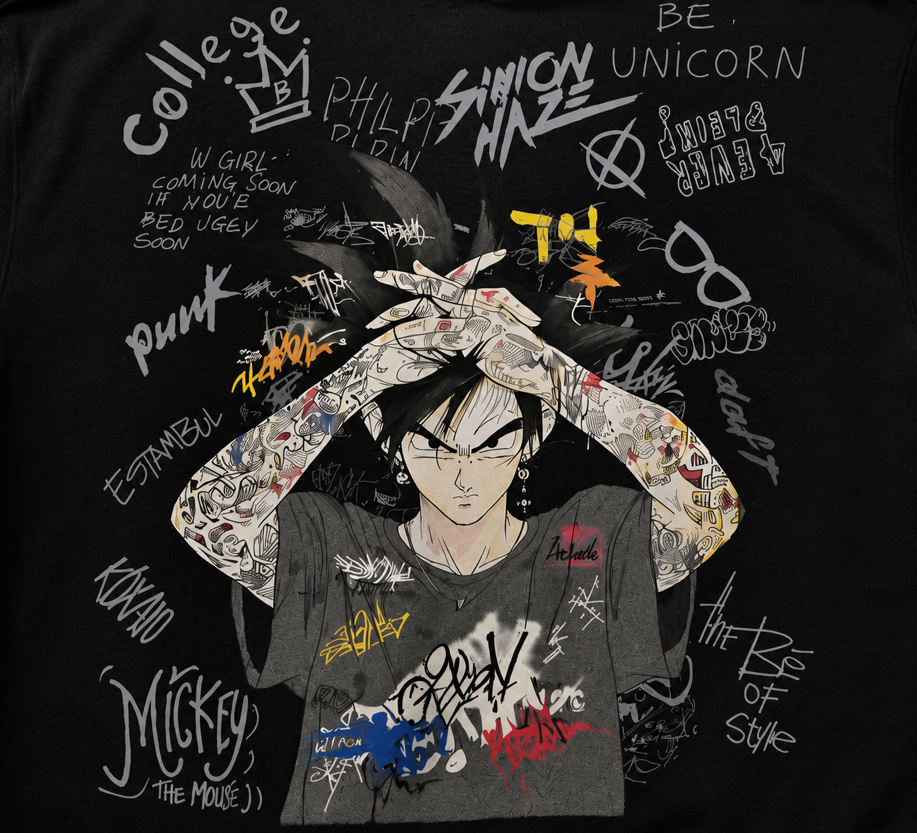 Shinon Haze Black Graphic Sweatshirt
