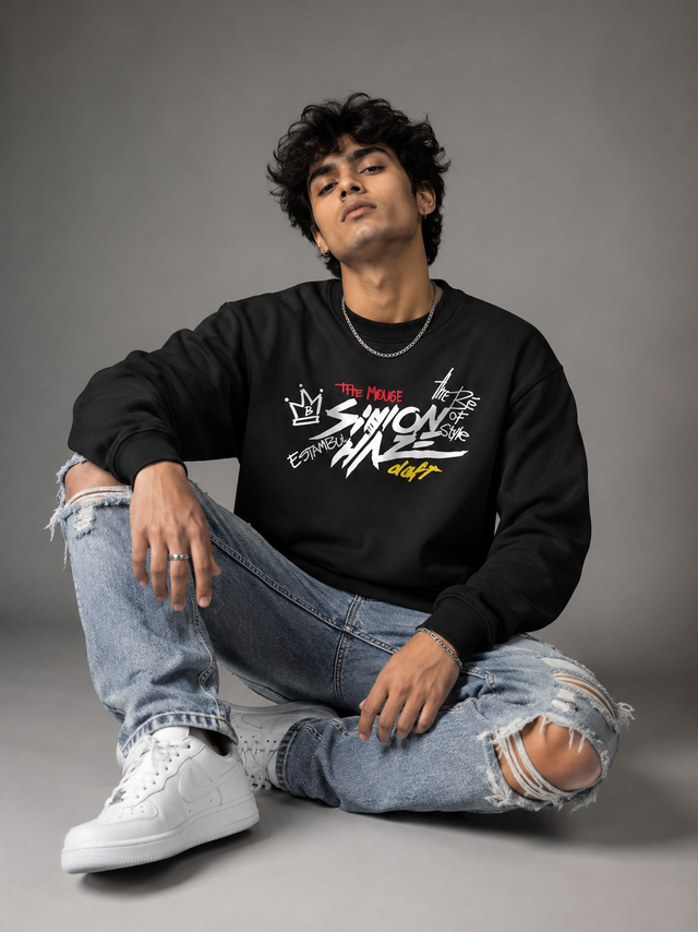Shinon Haze Black Graphic Sweatshirt