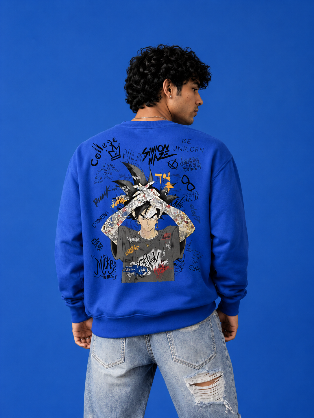 Shinon Haze Royal Blue Graphic Sweatshirt