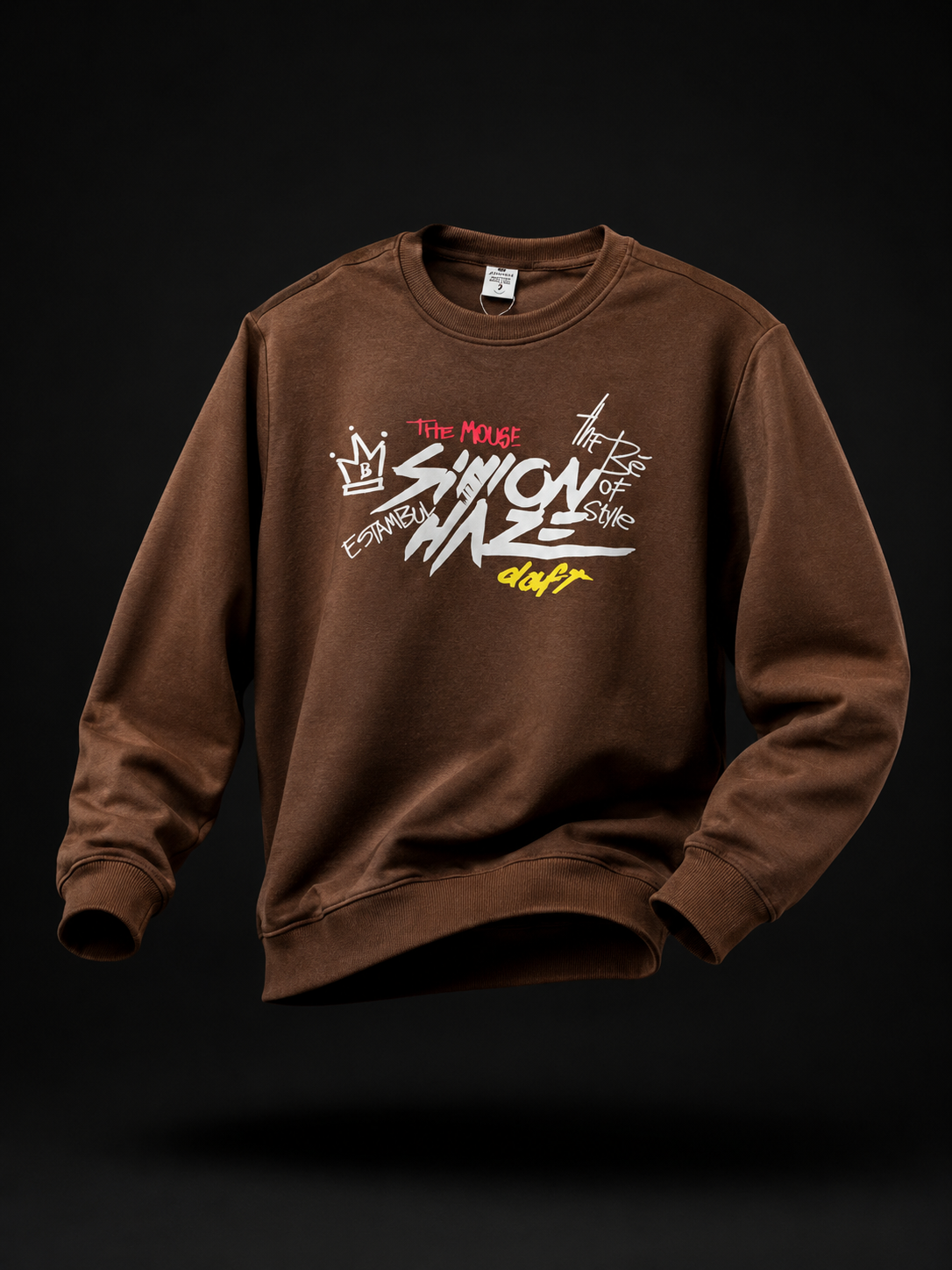 Shinon Haze Coffee Brown Graphic Sweatshirt