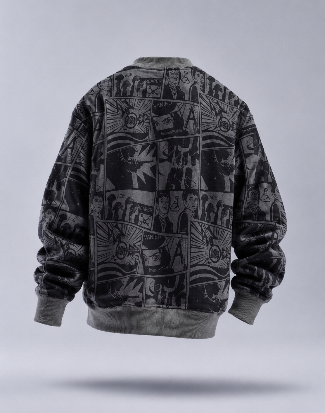 Mono Comic Panel Grey Graphic Sweatshirt