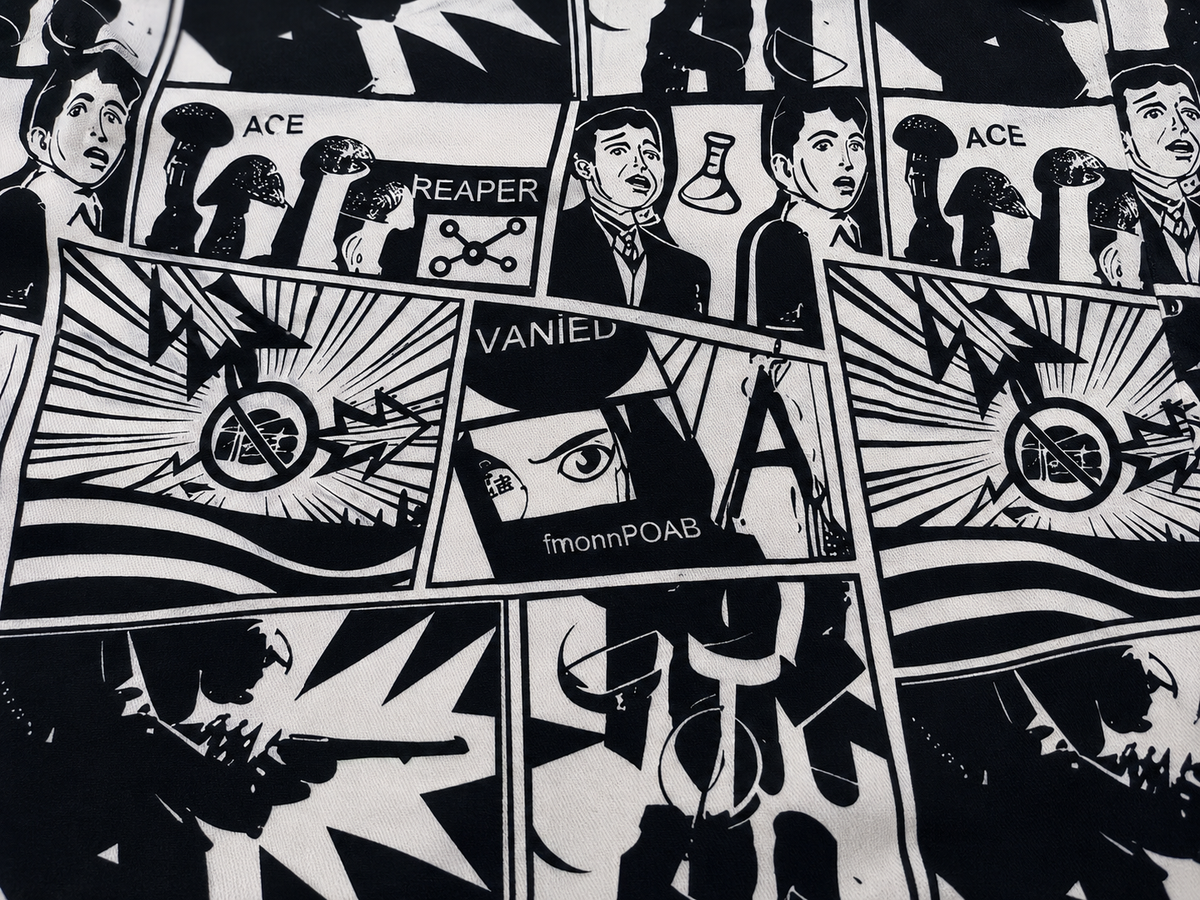 Mono Comic Panel White Graphic Sweatshirt