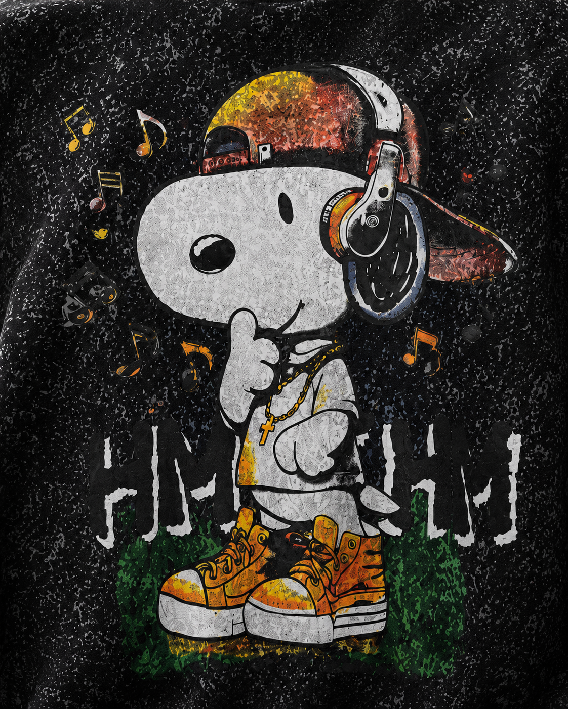 Hip Hop Puppy Black Graphic Sweatshirt