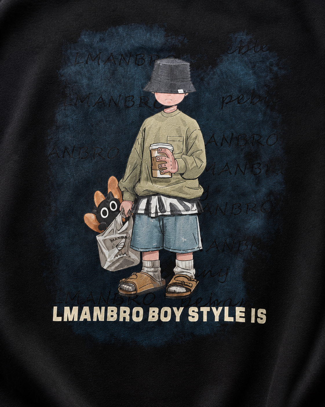 Urban Boy Midnight Black Graphic Sweatshirt