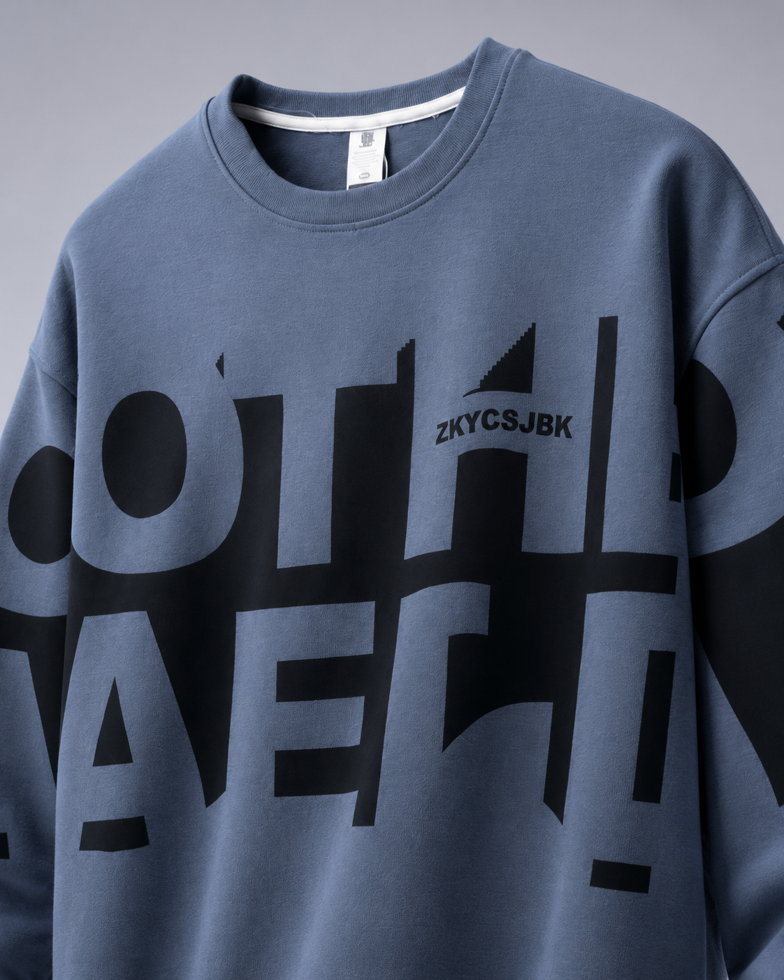 Bold Type Steel Blue Graphic Sweatshirt