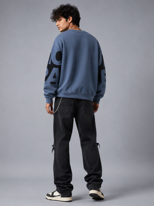 Bold Type Steel Blue Graphic Sweatshirt
