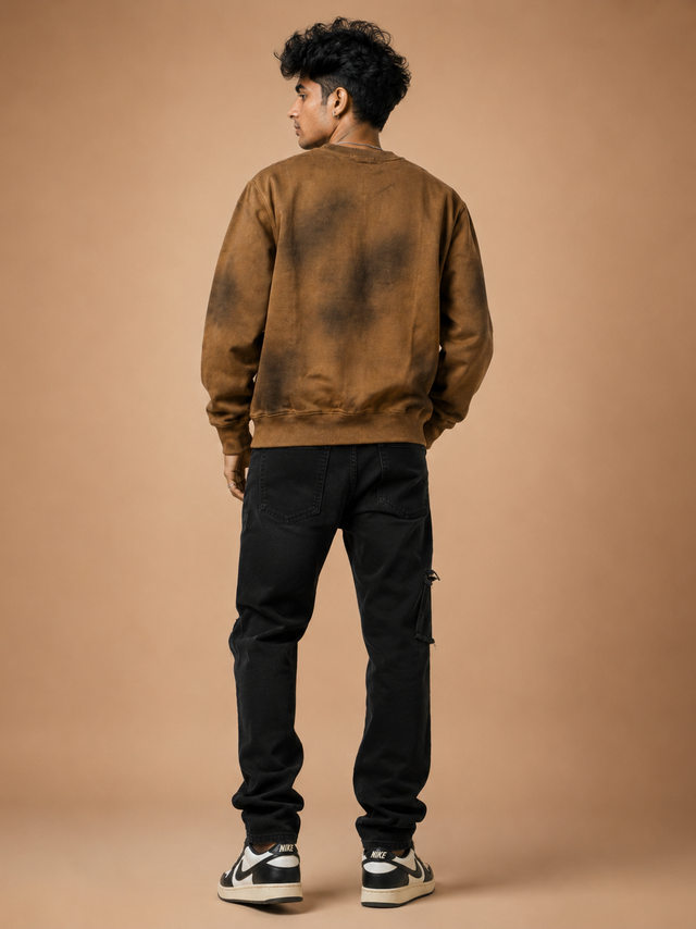 Safety Pin Vintage Camel Washed Graphic Sweatshirt