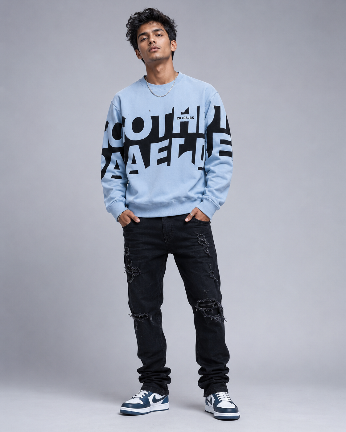 Bold Type Powder Blue Graphic Sweatshirt