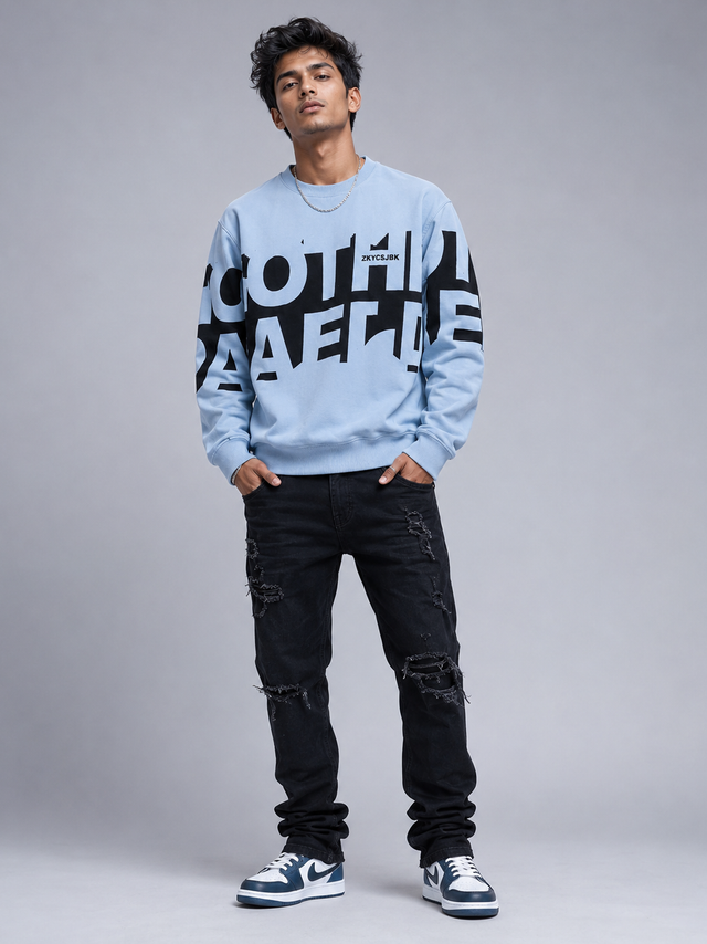 Bold Type Powder Blue Graphic Sweatshirt