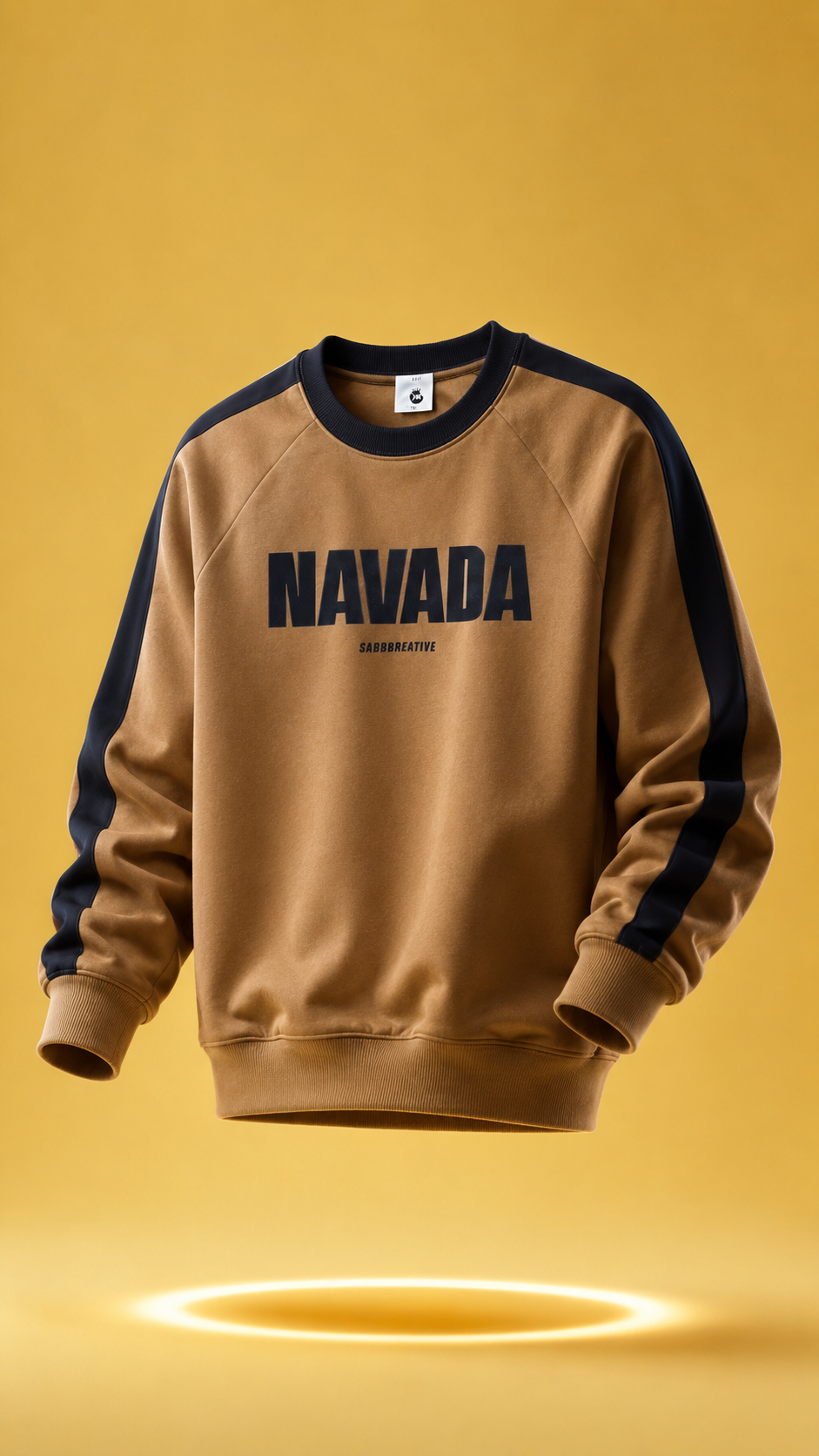 Navada Varsity Camel Brown Graphic Sweatshirt