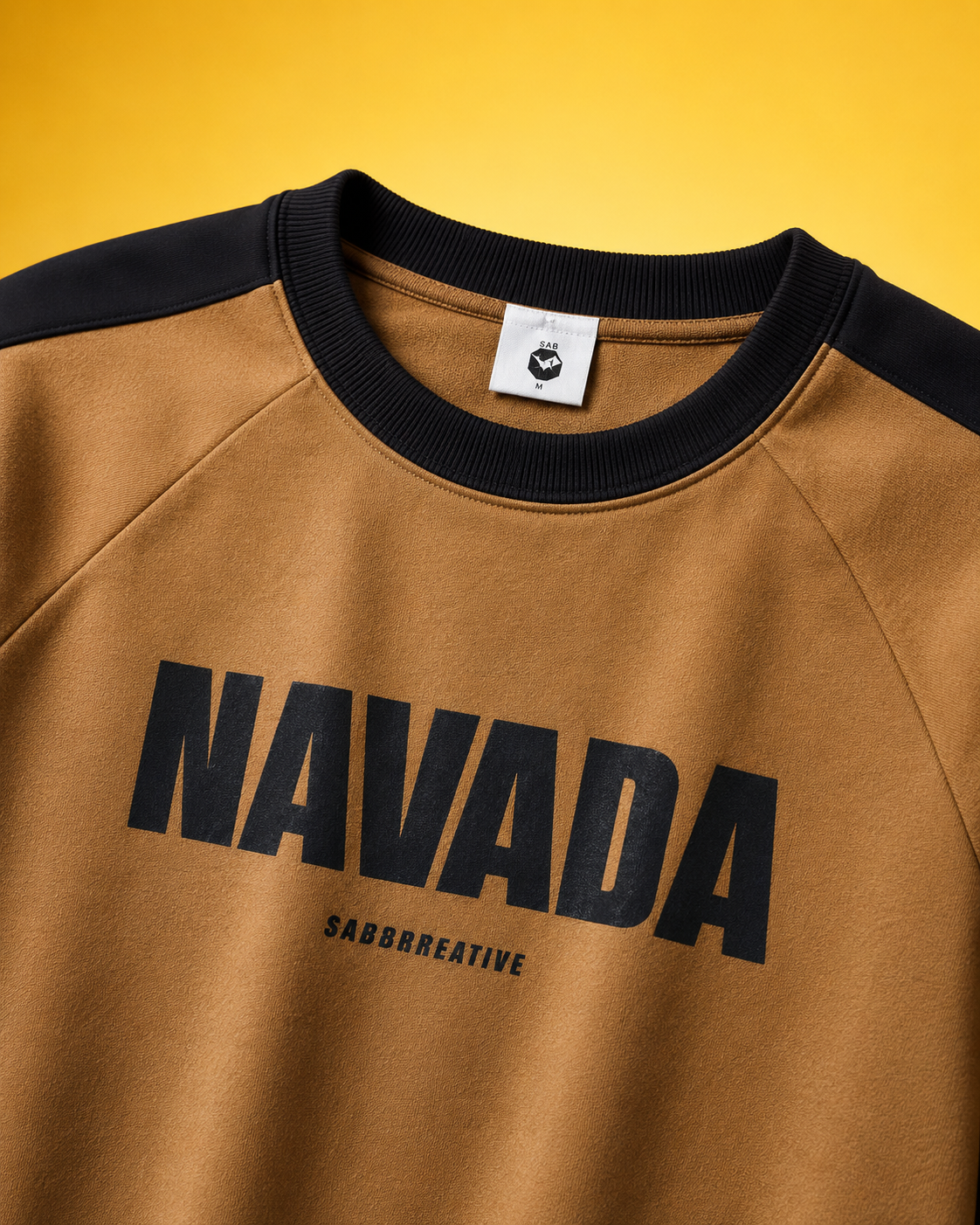Navada Varsity Camel Brown Graphic Sweatshirt