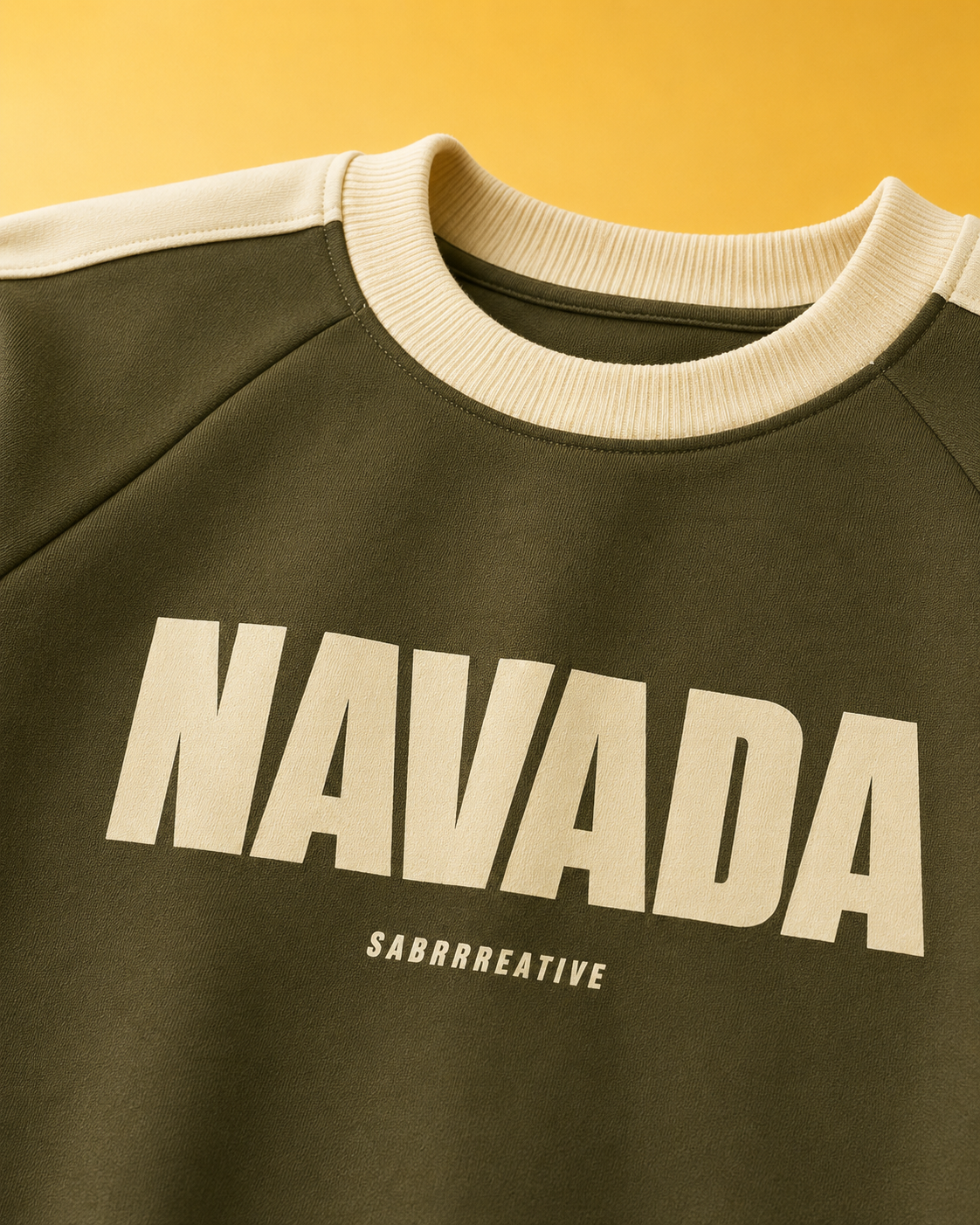 Navada Varsity Olive Green Graphic Sweatshirt