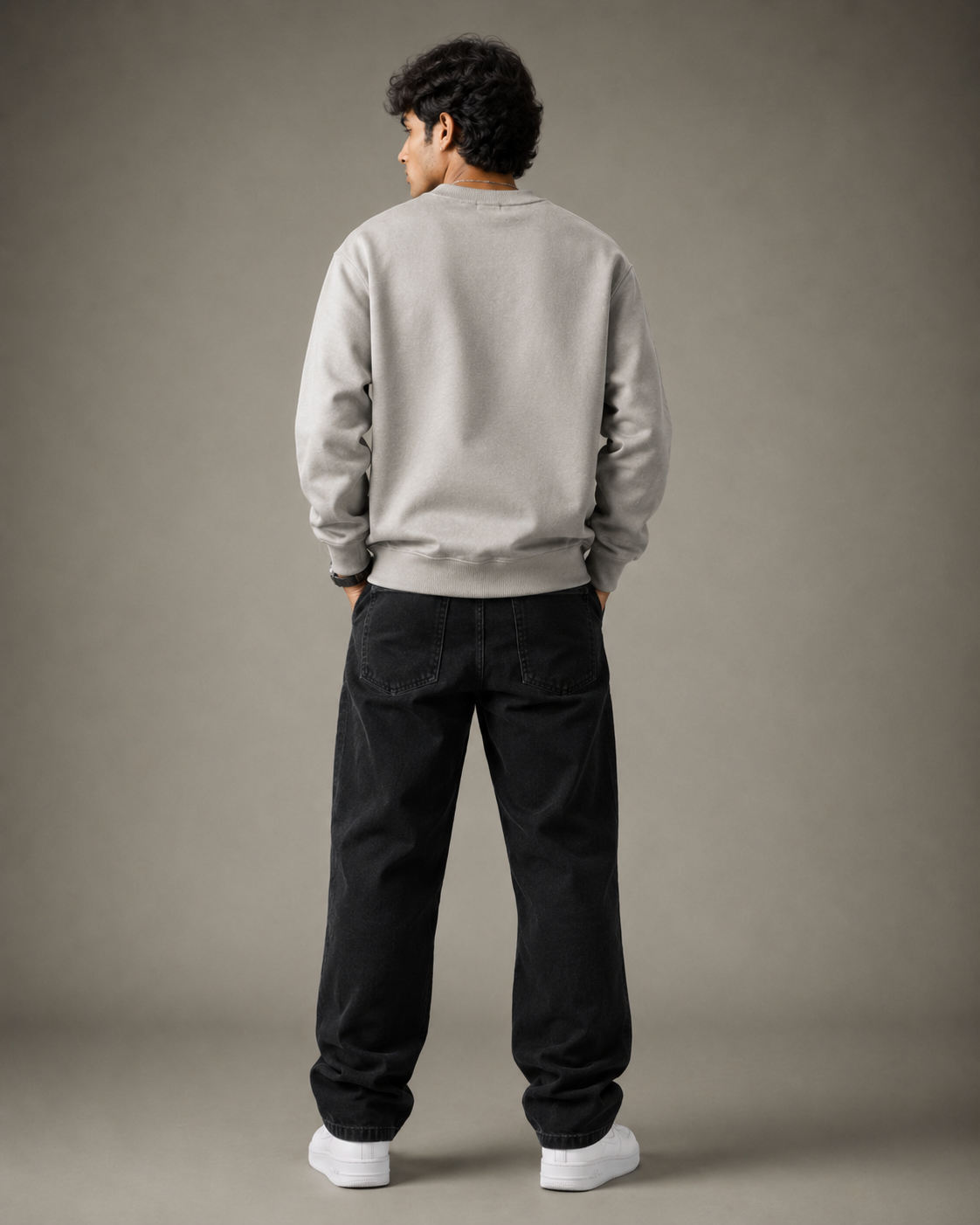 Masked Rebel Stone Grey Graphic Sweatshirt