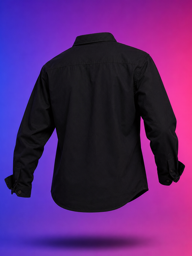 Paw Friends Black Embroidered Shirt for Men