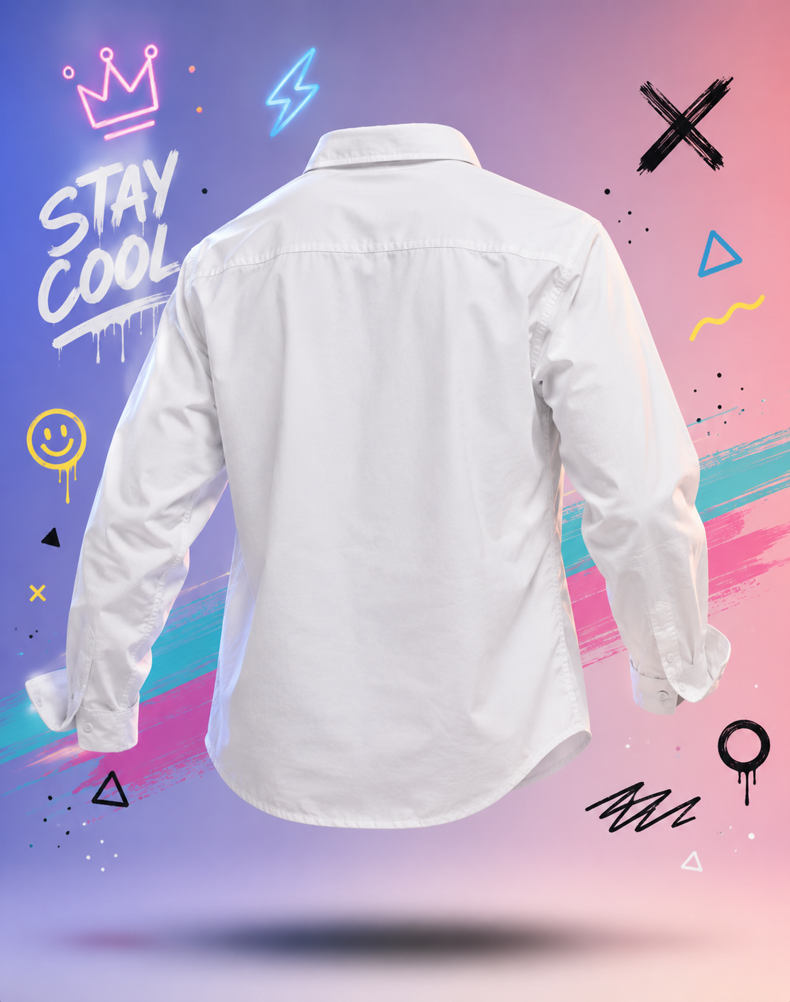 Paw Friends White Embroidered Shirt for Men