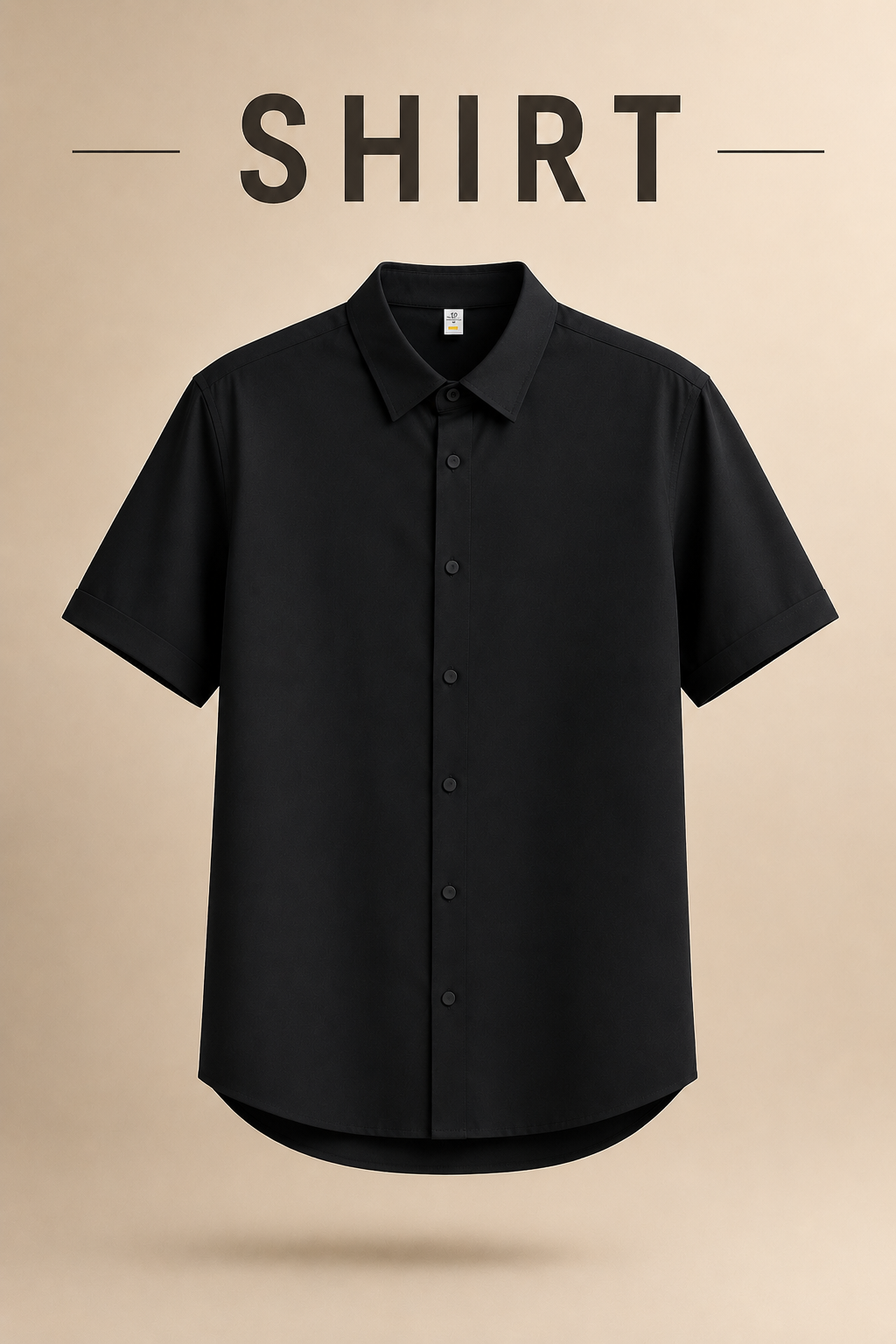 Midnight Black Regular Fit Half-Sleeve Shirt for Men