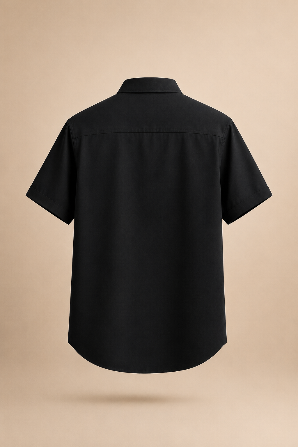 Midnight Black Regular Fit Half-Sleeve Shirt for Men