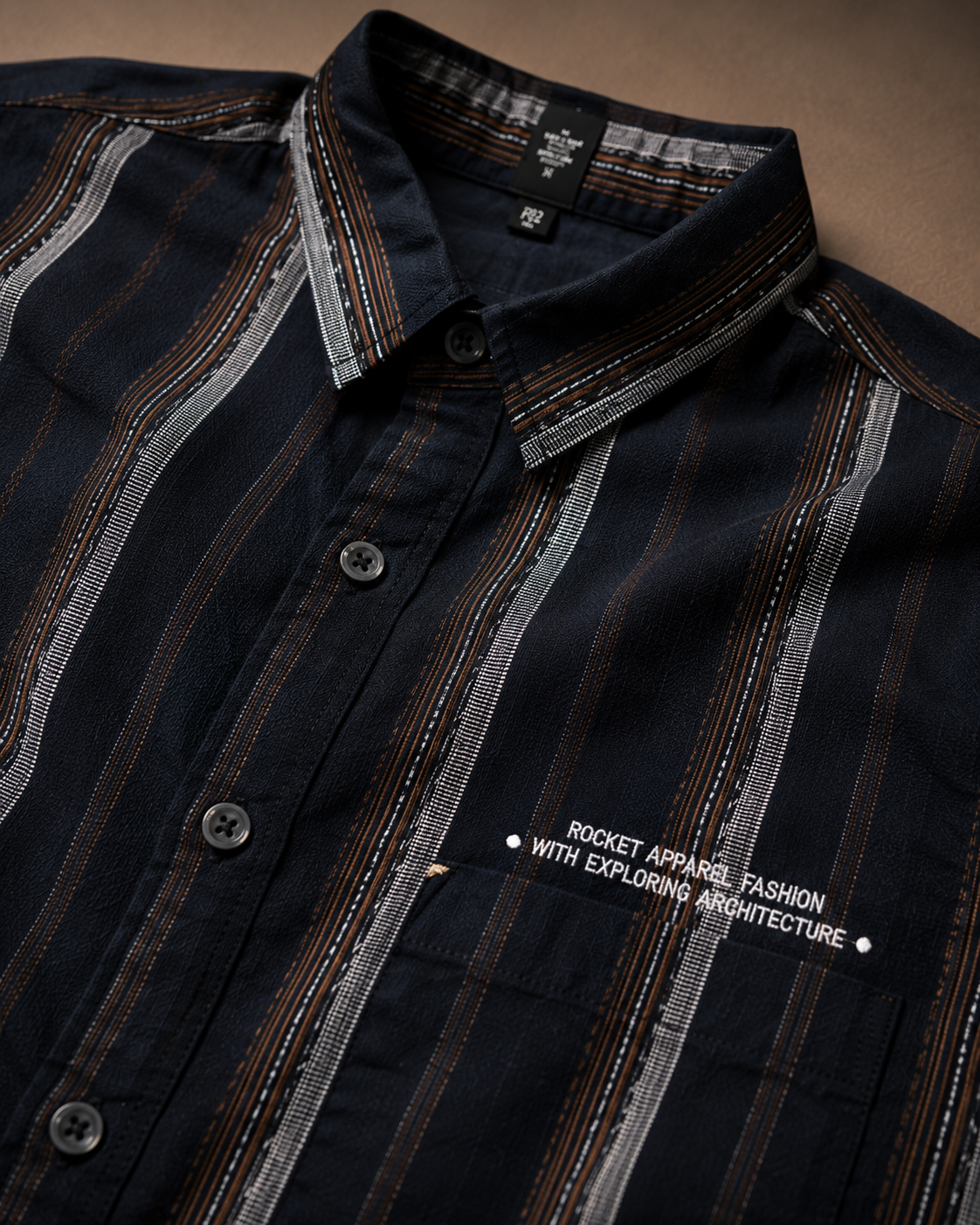 Midnight Route Vertical Stripe Full-Sleeve Shirt
