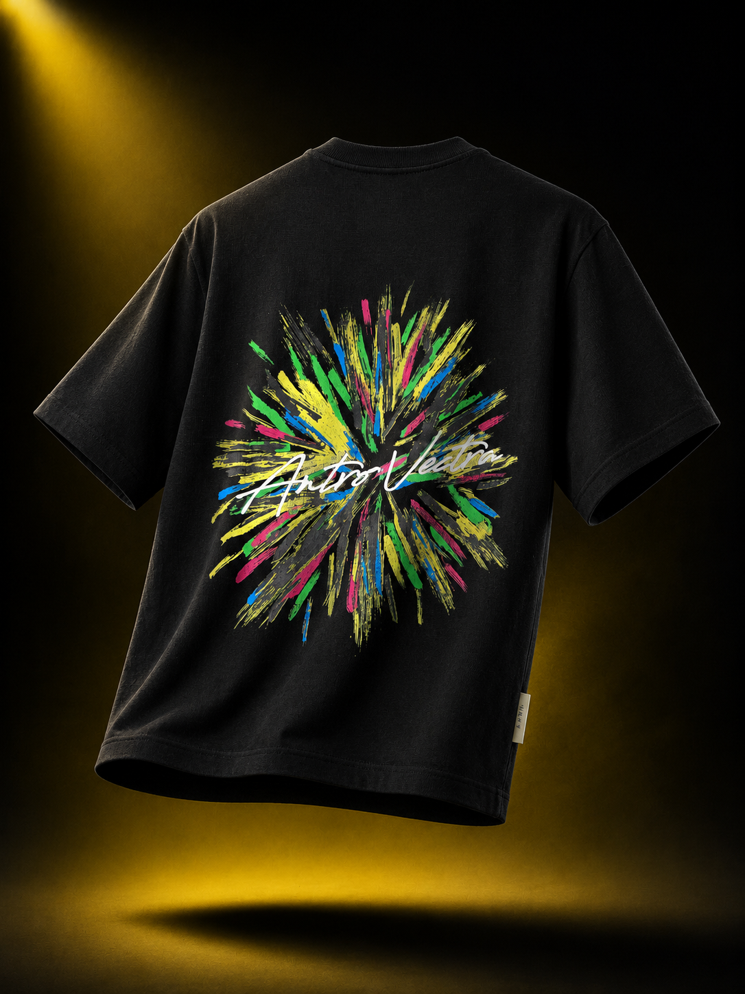 Chromatic Burst Black Regular-Fit Graphic T-Shirt