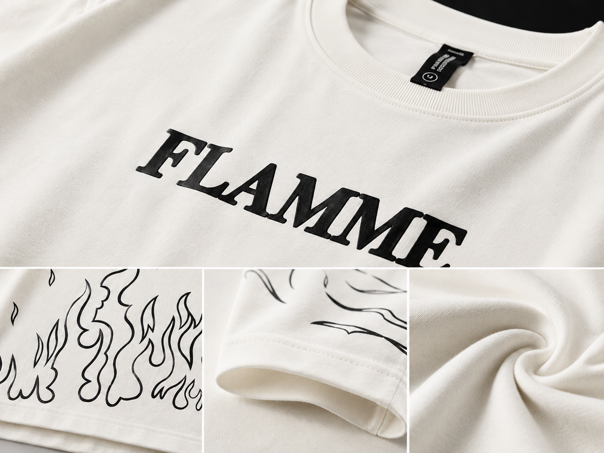 Ivory Flame Oversized Graphic T-Shirt