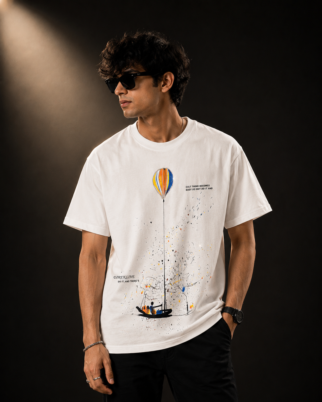 Balloon Drift White Regular Fit T-Shirt