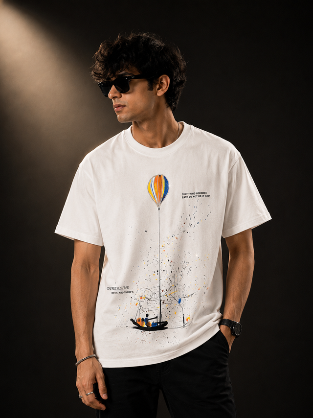 Balloon Drift White Regular Fit T-Shirt