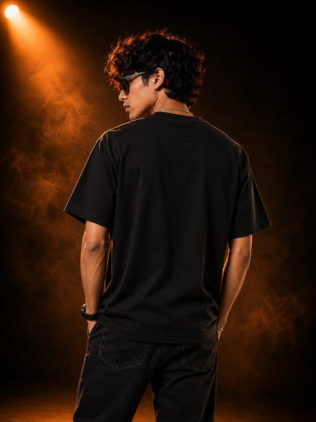 Colour Flight Black Regular Fit T-Shirt