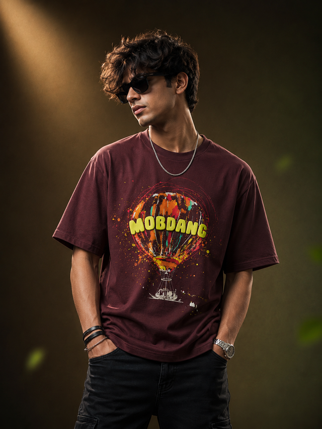 Colour Flight Maroon Regular Fit T-Shirt
