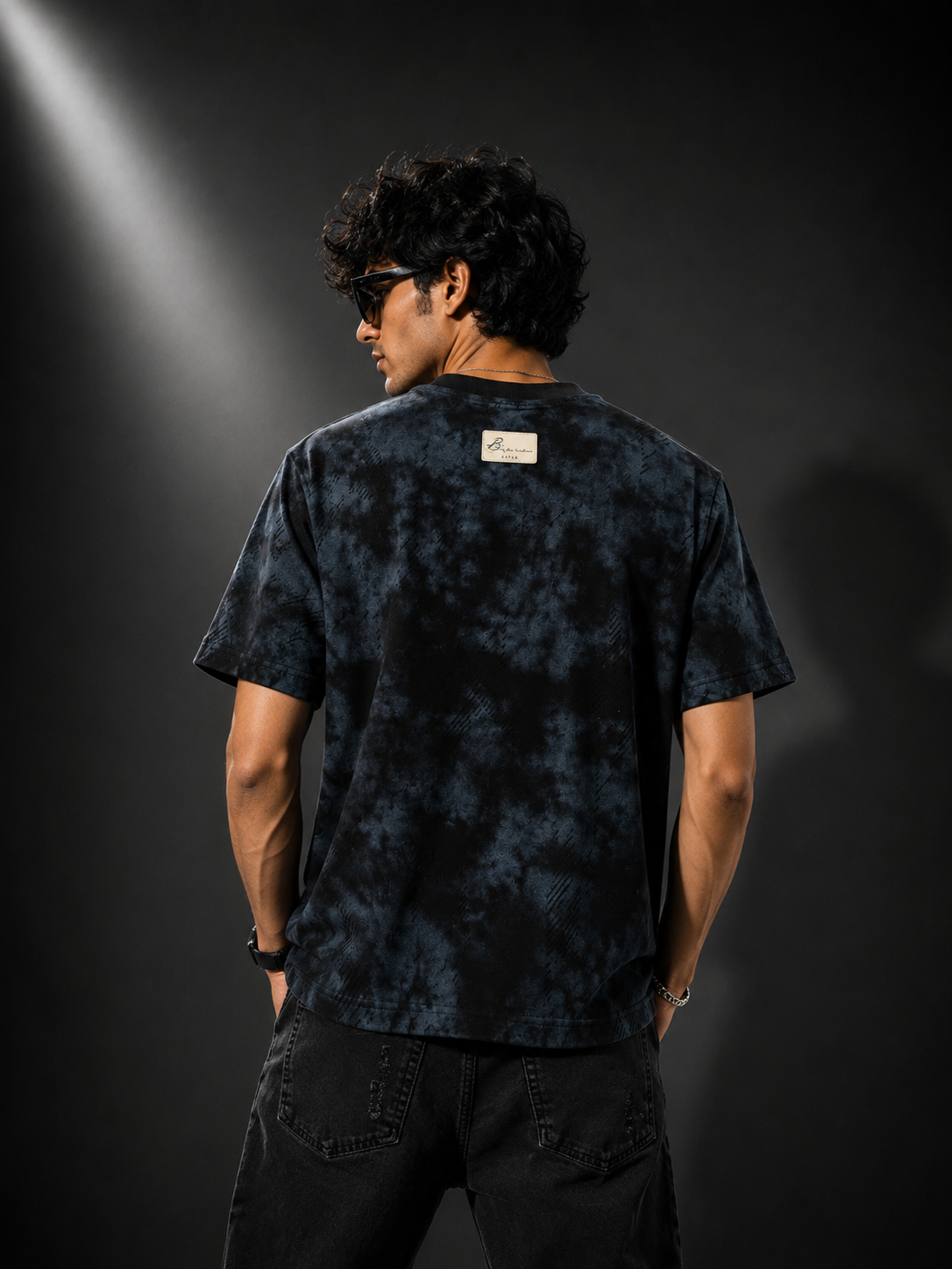 Midnight Bloom Black Oversized T-Shirt