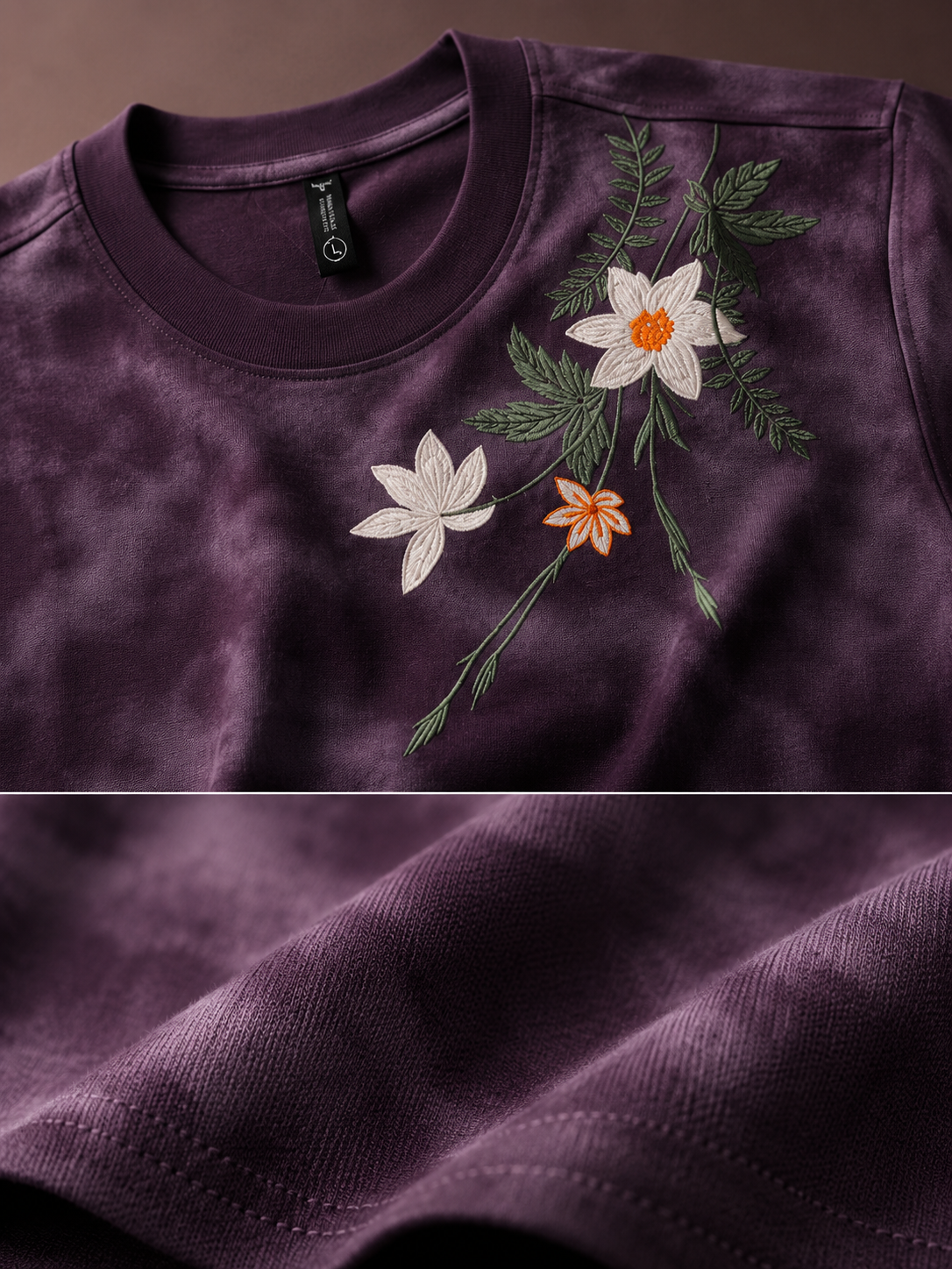 Midnight Bloom Purple Oversized T-Shirt