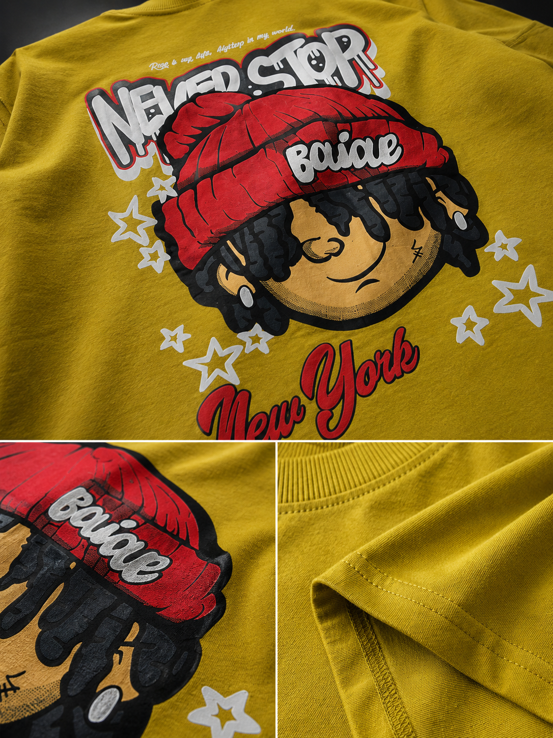 Never Stop Yellow Down Shoulder T-Shirt