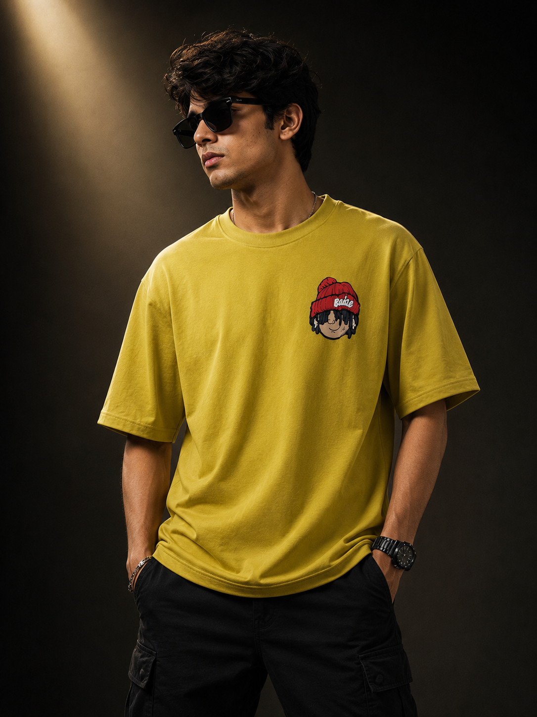 Never Stop Yellow Down Shoulder T-Shirt