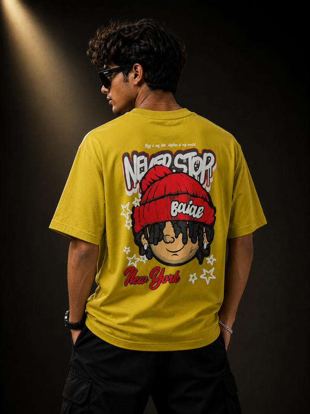 Never Stop Yellow Oversized T-Shirt