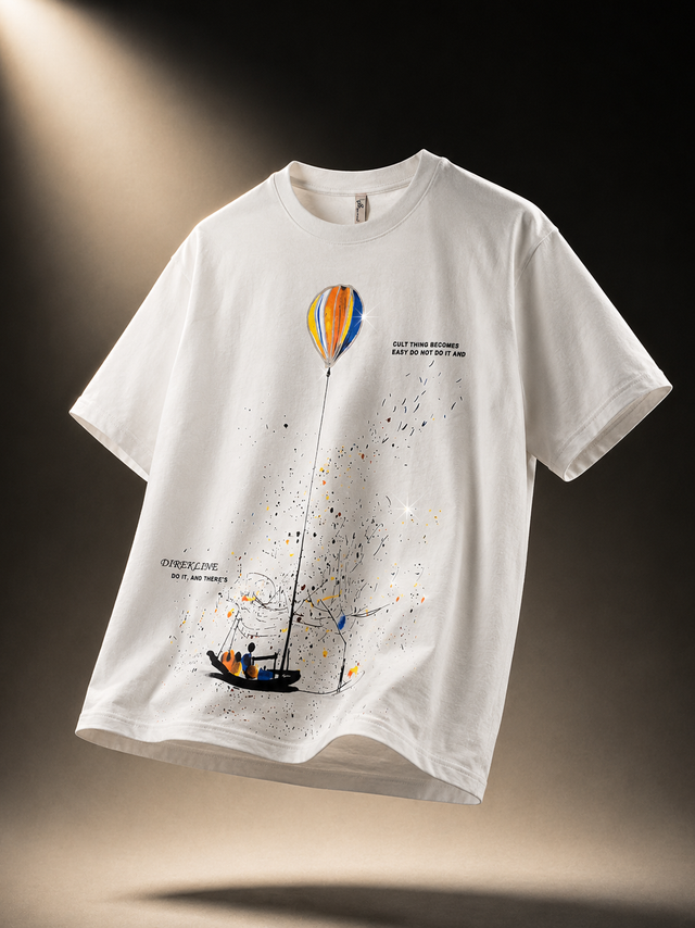 Balloon Drift White Regular Fit T-Shirt