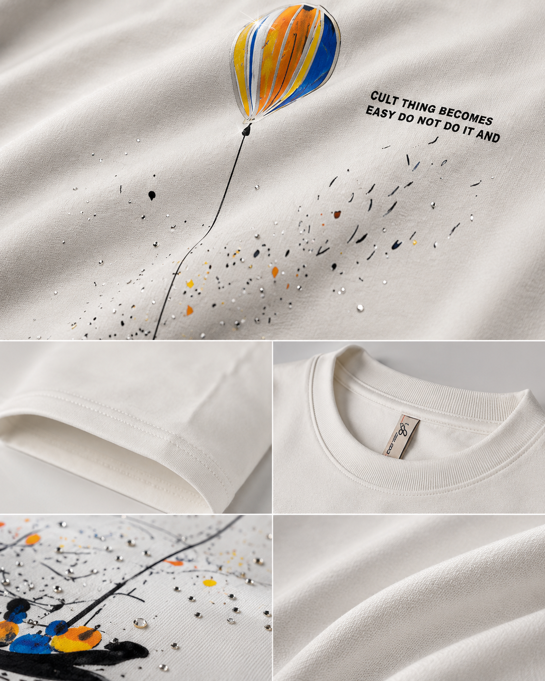 Balloon Drift White Regular Fit T-Shirt