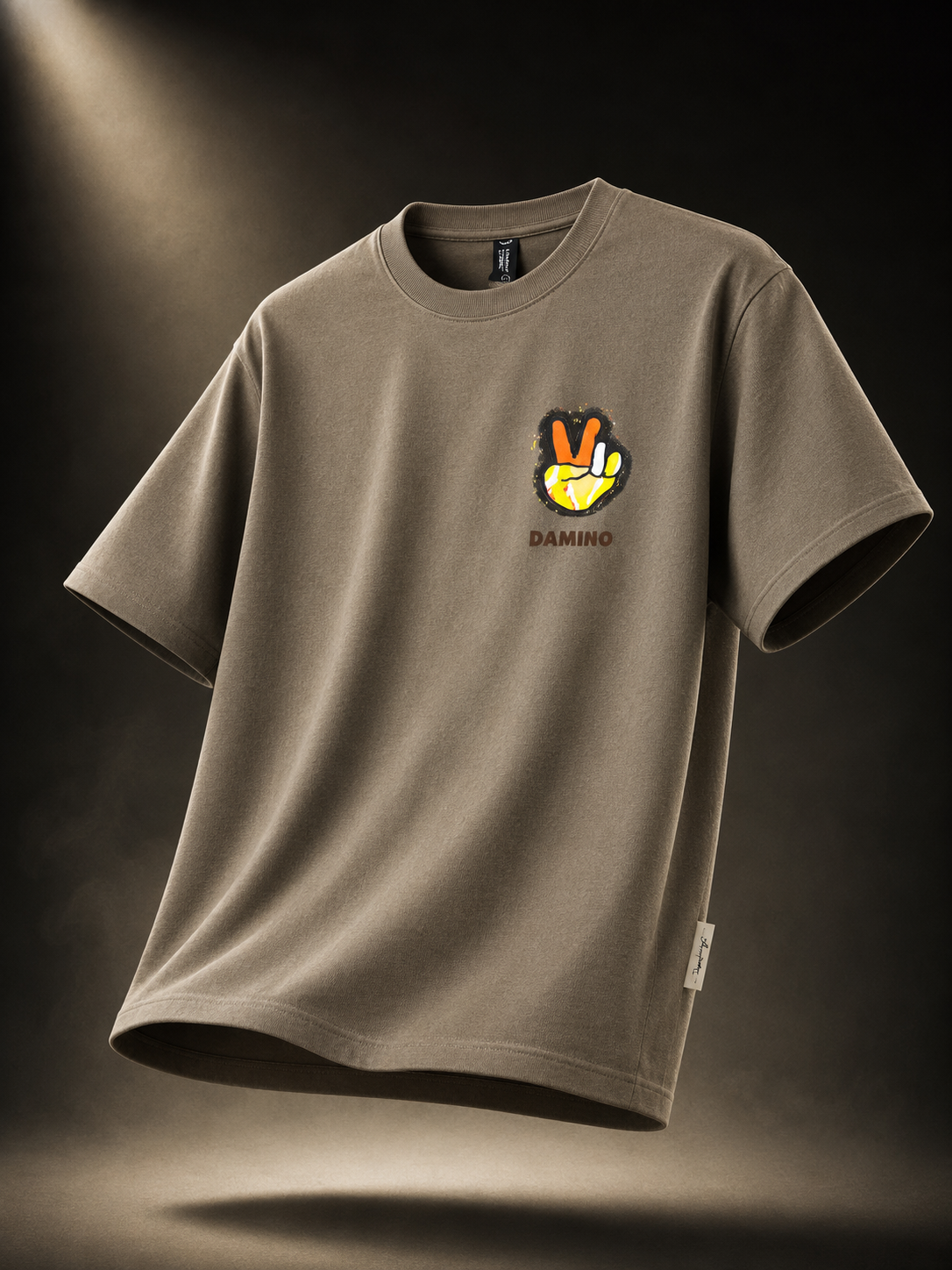 Damino Peace Brown Oversized T-Shirt