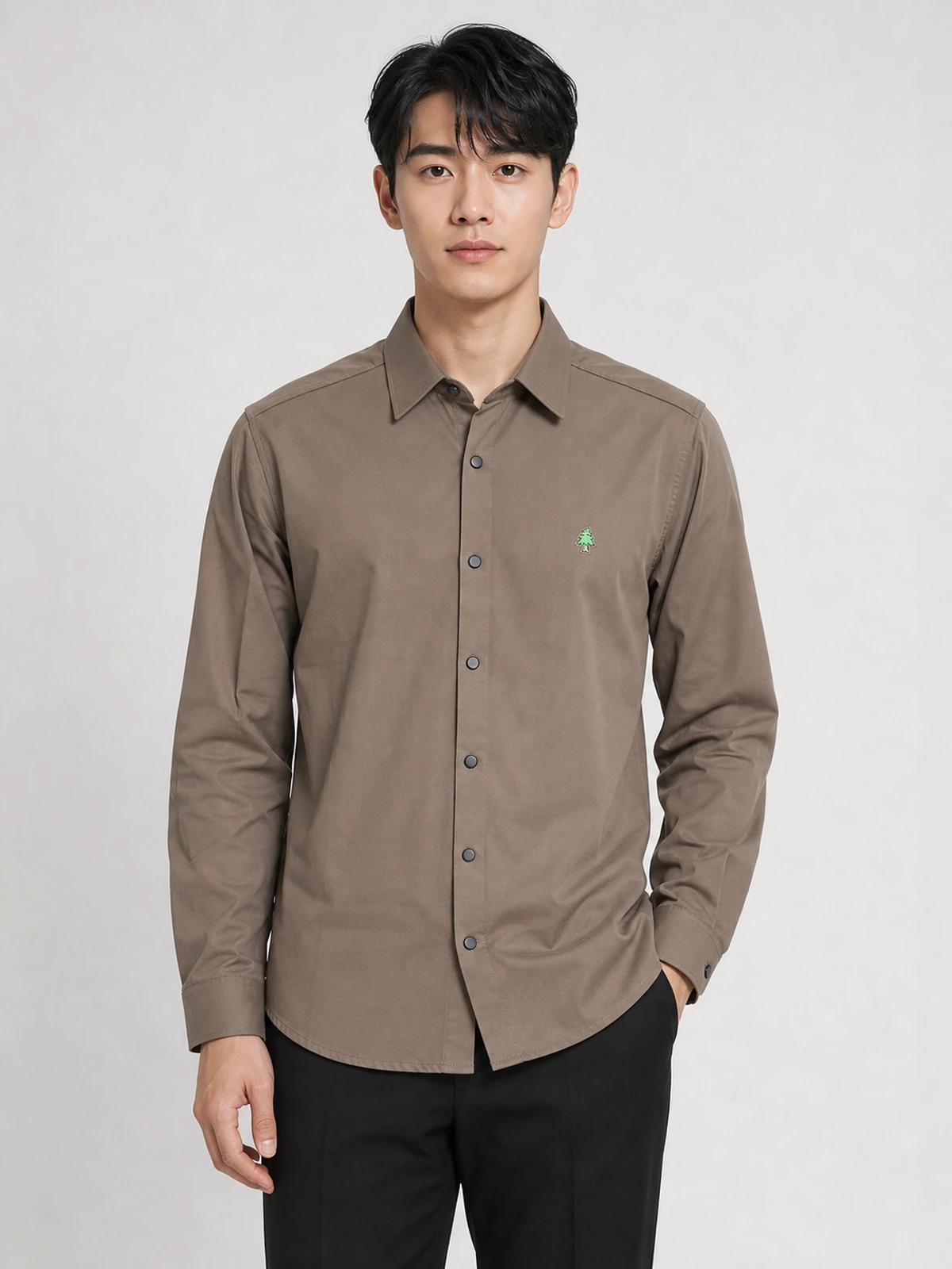 Earth Brown Essential Plain Shirt