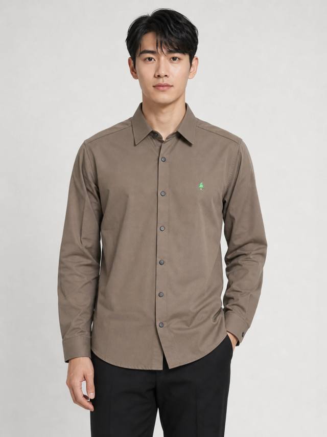 Earth Brown Essential Plain Shirt