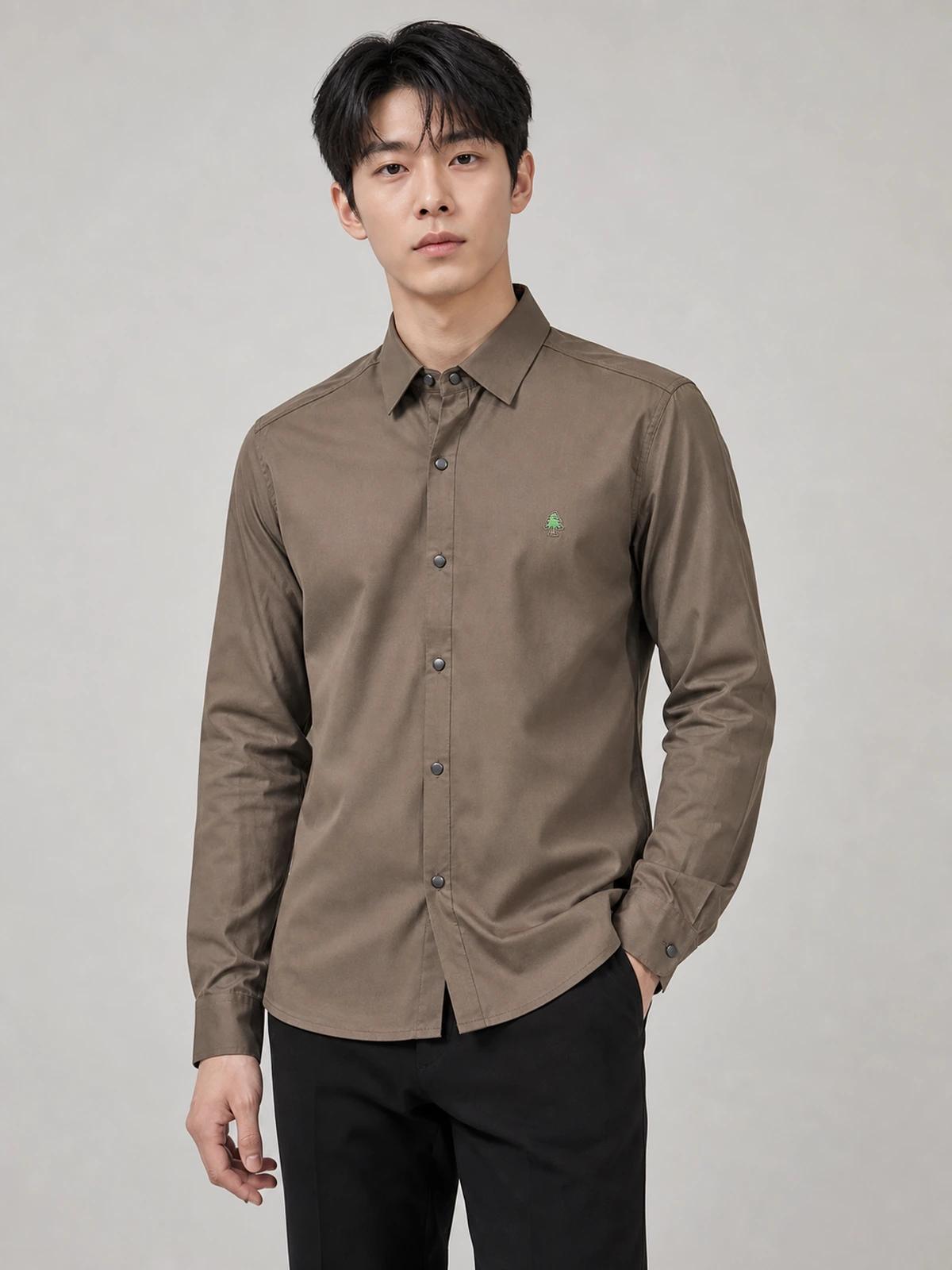 Earth Brown Essential Plain Shirt