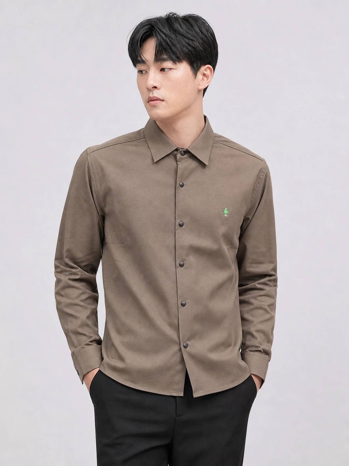 Earth Brown Essential Plain Shirt